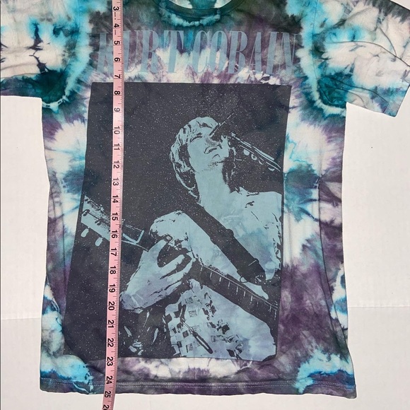 Kurt Cobain Custom Tie Dyed Upcycled T-Shirt Small - Picture 5 of 5
